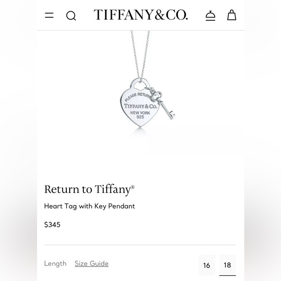 Tiffany Heart Tag with Key Pendant - Picture 3 of 6